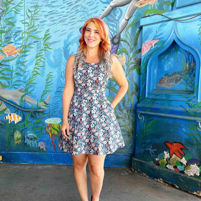 Coral Skater Dress