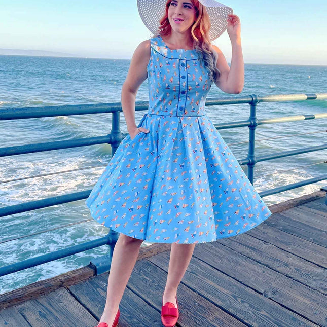 Elizabeth Dress in Windsurfer - XS only, 1 left!