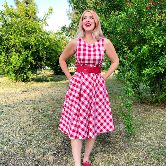 Gingham Midi Dress