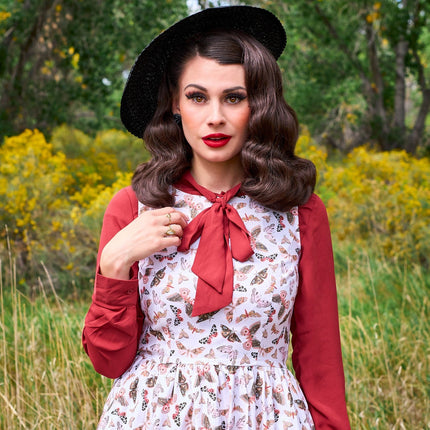 Helen Retro Blouse in Cognac - 3X only