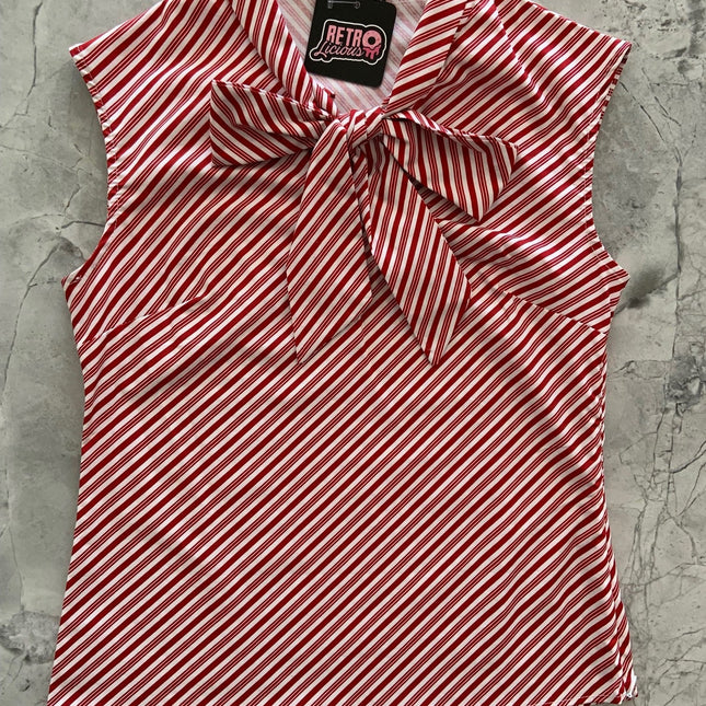 Candy Cane Stripe Bow Top