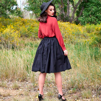 Helen Retro Blouse in Cognac - 3X only