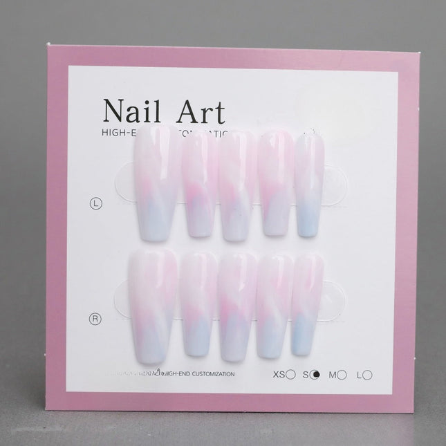 Minimalist White Coffin New Year's Nails