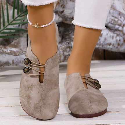 Women's Square-Toe Slip-On Flat Shoes