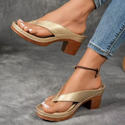 Women's Square Heel Wedge Sandals — 5 Colors, Sizes 36–43