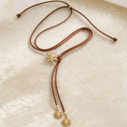 Minimalist Star & Sun Tassel Necklace