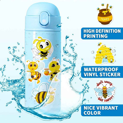 Honey Bee Vinyl Stickers – 50 Waterproof, Non-Duplicate Set