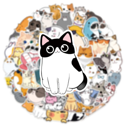 (50 pcs) Cat Stickers Non-toxic Vinyl Stickers for Laptops Water Bottles and More