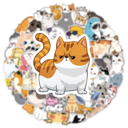 (50 pcs) Cat Stickers Non-toxic Vinyl Stickers for Laptops Water Bottles and More