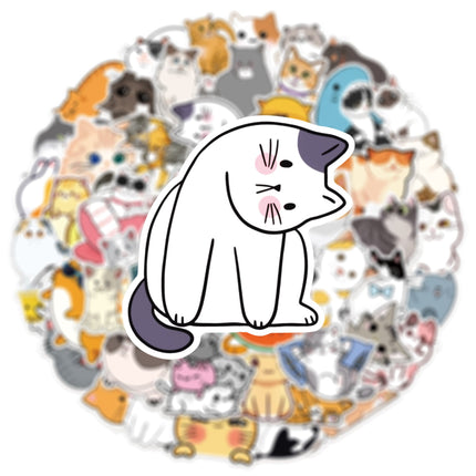 (50 pcs) Cat Stickers Non-toxic Vinyl Stickers for Laptops Water Bottles and More