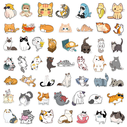 (50 pcs) Cat Stickers Non-toxic Vinyl Stickers for Laptops Water Bottles and More