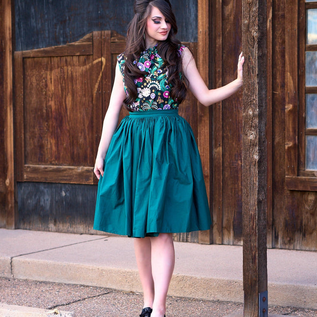 Peggy Swing Skirt in Green