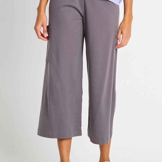 Pima Cotton Cropped Gaucho Pants - Lava