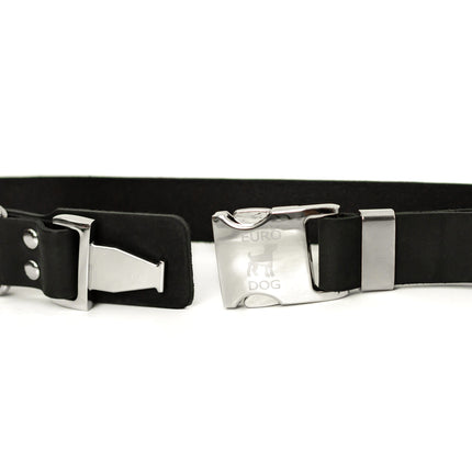 Modern Style Quick-Release Leather Dog Collar