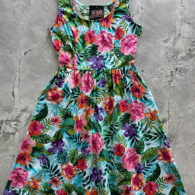 Tropical Fit & Flare Dress