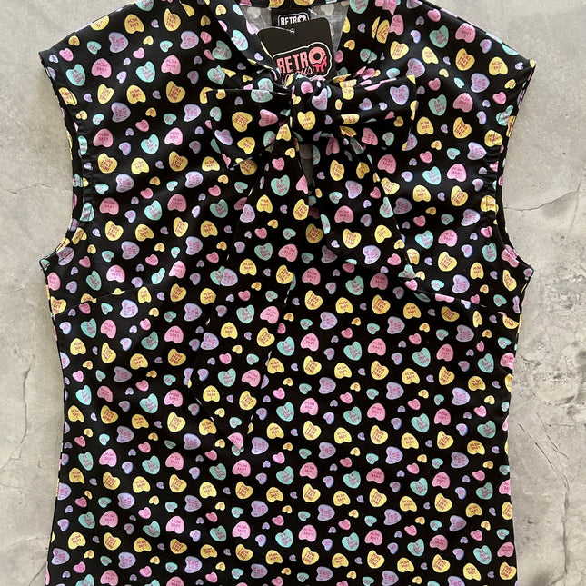 Conversation Hearts Bow Top
