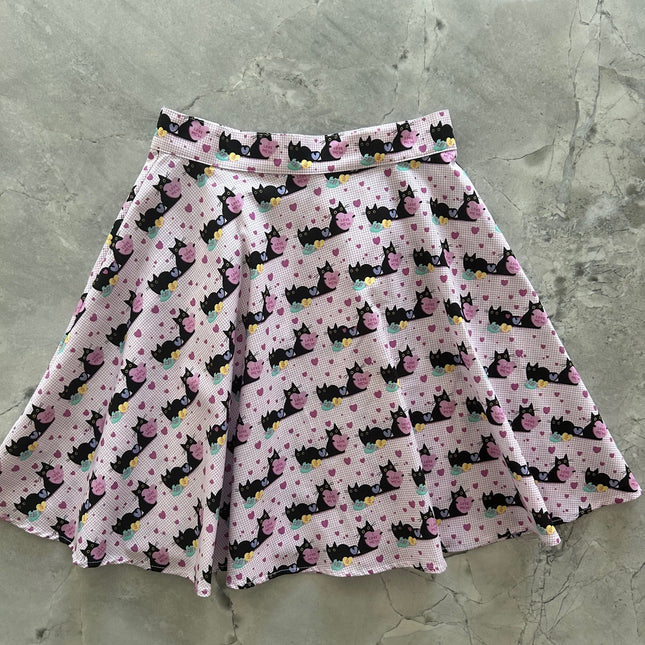 Pink Cats Skater Skirt