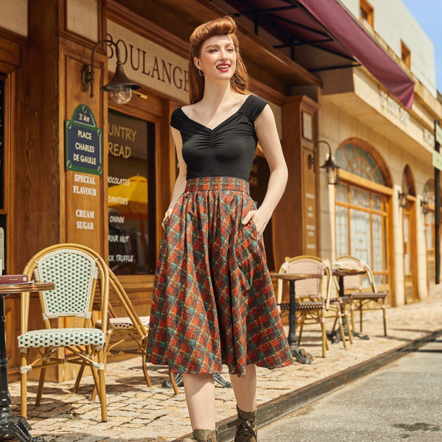 Red Plaid Doris Skirt