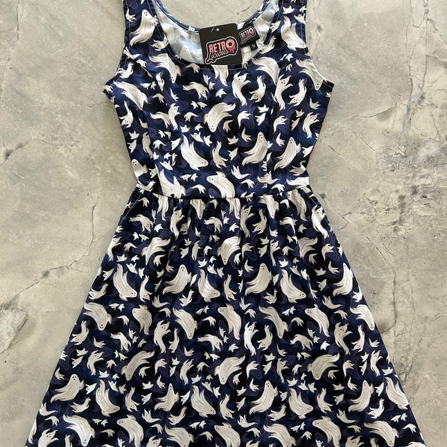 Flying Ghosts Shorter Length Fit & Flare Dress