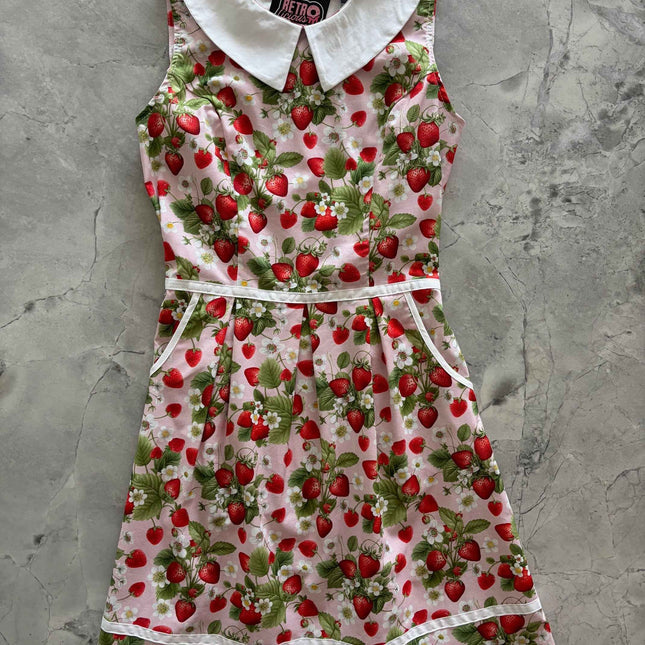 Strawberry Collared Dress - 2X only