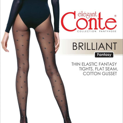 Conte Brilliant 20 Den - Fantasy Women's Pantyhose with Lurex Large Polka Dots (19S-8SP)