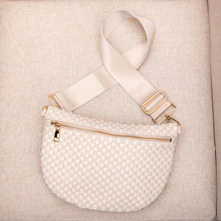 Layla Woven Checkered Crossbody Sling Bag
