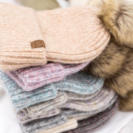 C.C® Cozy Marled Pom Beanie