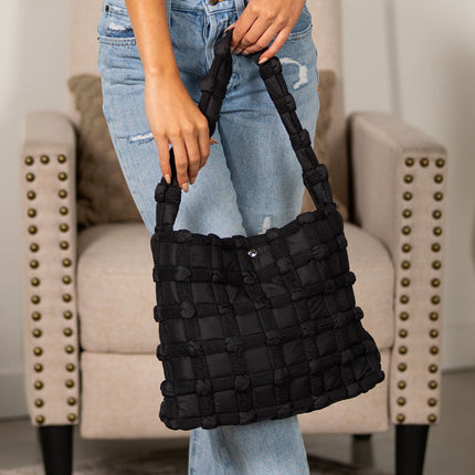 Maya Basket Weave Puffer Tote