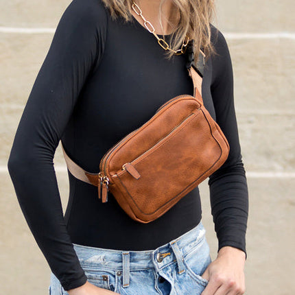 Presly Vegan Leather Everywhere Sling Crossbody Belt Bum Fanny Waist Bag