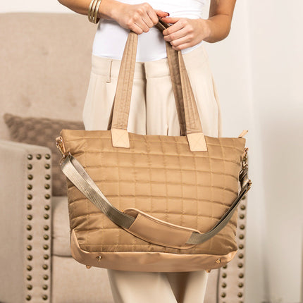 Mila Quilted Traveler Tote with Mini Clutch