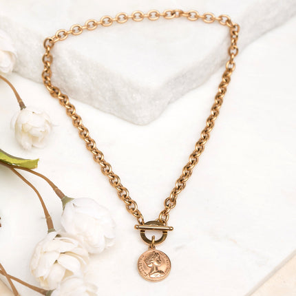 Coin Accent Chain Necklace