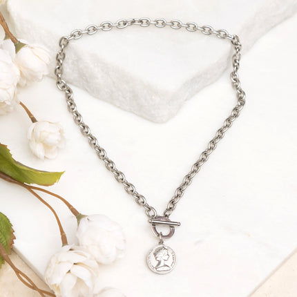 Coin Accent Chain Necklace