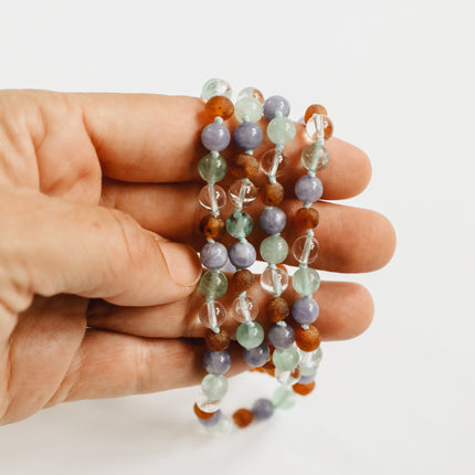 Baltic Sea Amber + Natural Gemstone || Anklet or Bracelet
