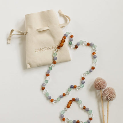 Baltic Sea Amber + Natural Gemstone || Anklet or Bracelet