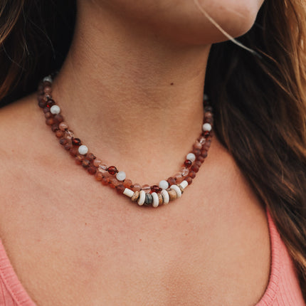 Baltic Sea Amber || Sunstone  + Moonstone || Natural Gemstone Necklace