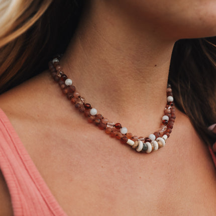 Baltic Sea Amber || Sunstone  + Moonstone || Natural Gemstone Necklace