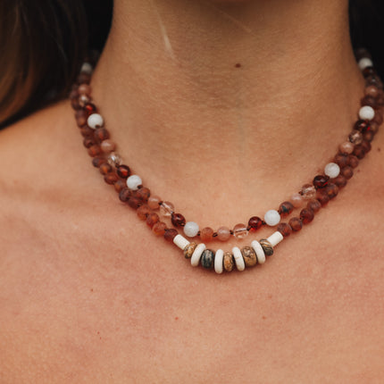 Baltic Sea Amber || Sunstone  + Moonstone || Natural Gemstone Necklace