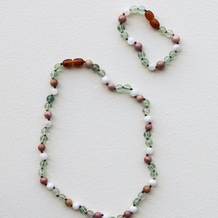 Fluorite + Moonstone + Rhodonite || Natural Gemstone Anklet or Bracelet