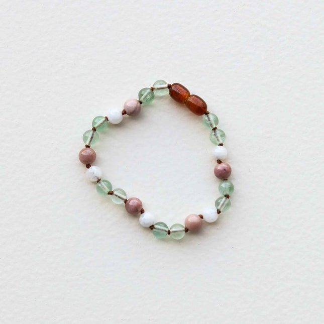 Fluorite + Moonstone + Rhodonite || Natural Gemstone Anklet or Bracelet