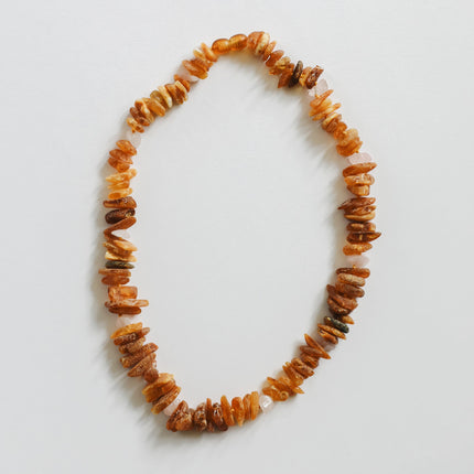 Pet Necklace: Raw Baltic Amber + Raw Rose Quartz