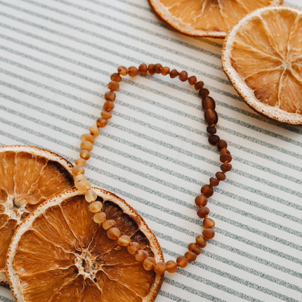 Raw Baltic Amber + Sunflower || Necklace ||