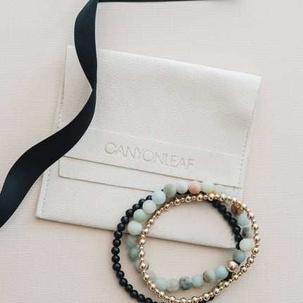 Raw Amazonite + 14k Gold Filled || Beaded Bracelet