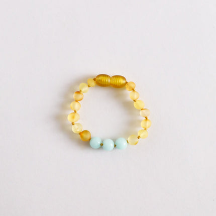 Raw Honey Baltic Amber + Amazonite || Anklet or Bracelet