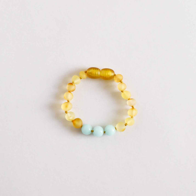 Raw Honey Baltic Amber + Amazonite || Anklet or Bracelet