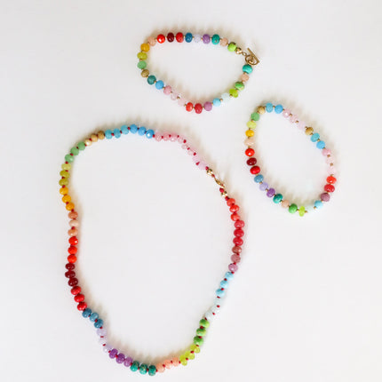 Natural Gemstone Bracelet + 14k Gold Filled Toggle : Skyline