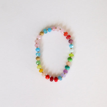 Natural Gemstone Bracelet + 14k Gold Filled Toggle : Skyline