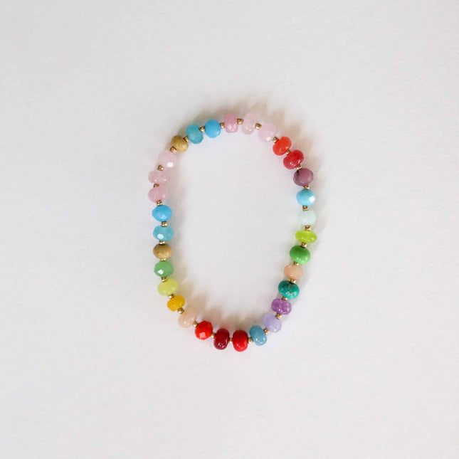 Natural Gemstone Bracelet + 14k Gold Filled Toggle : Skyline