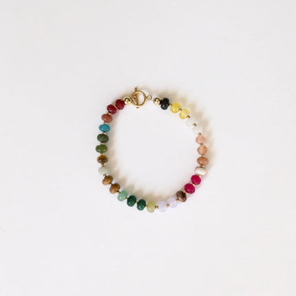Natural Gemstone Bracelet + 14k Gold Filled Toggle : Sedona