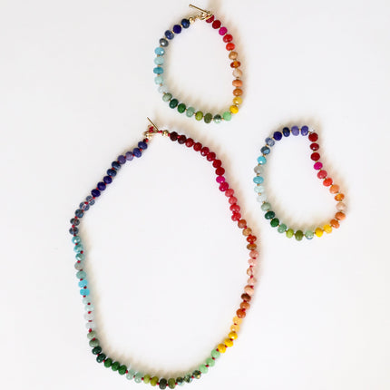 Natural Gemstone Bracelet + 14k Gold Filled Toggle : Key West