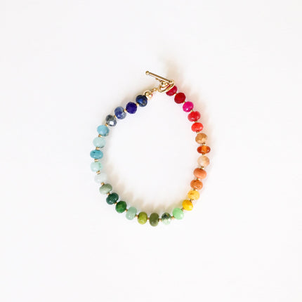 Natural Gemstone Bracelet + 14k Gold Filled Toggle : Key West
